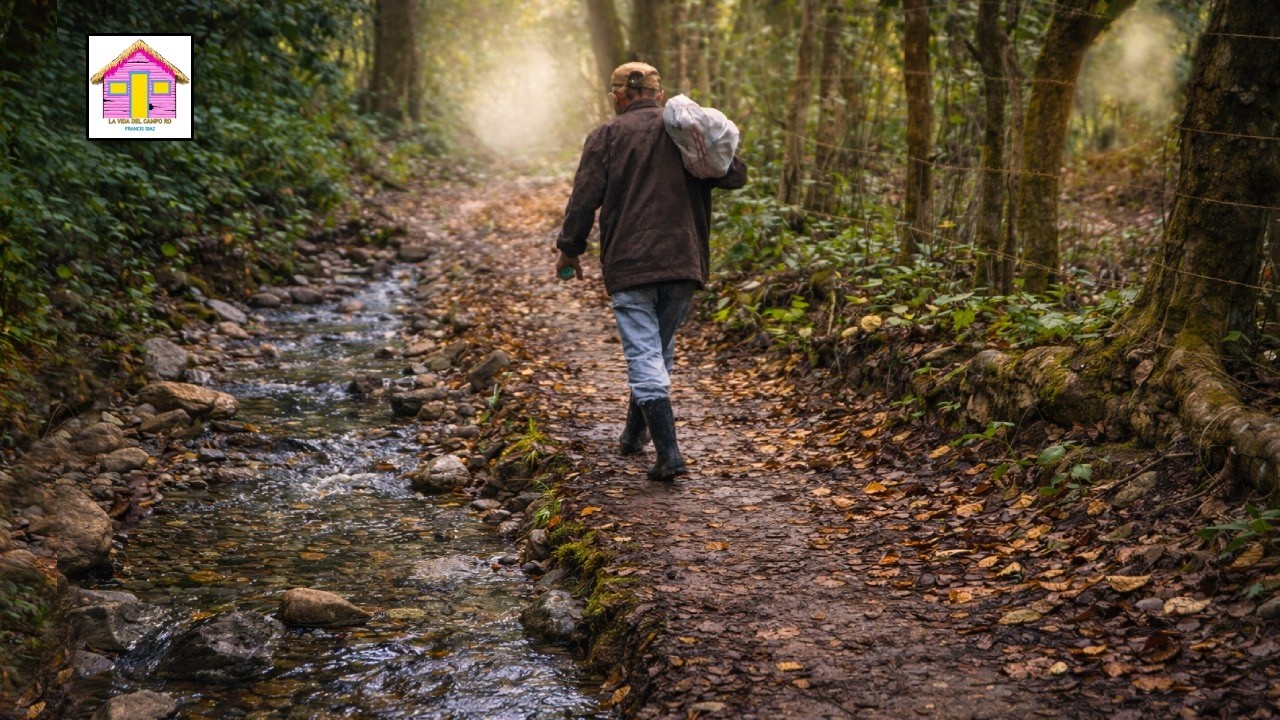 Jesús camino a su Solitaria casa en la montaña