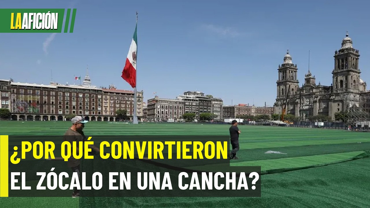 El Z&oacute;calo de CdMx se transforma en una mega cancha de futbol