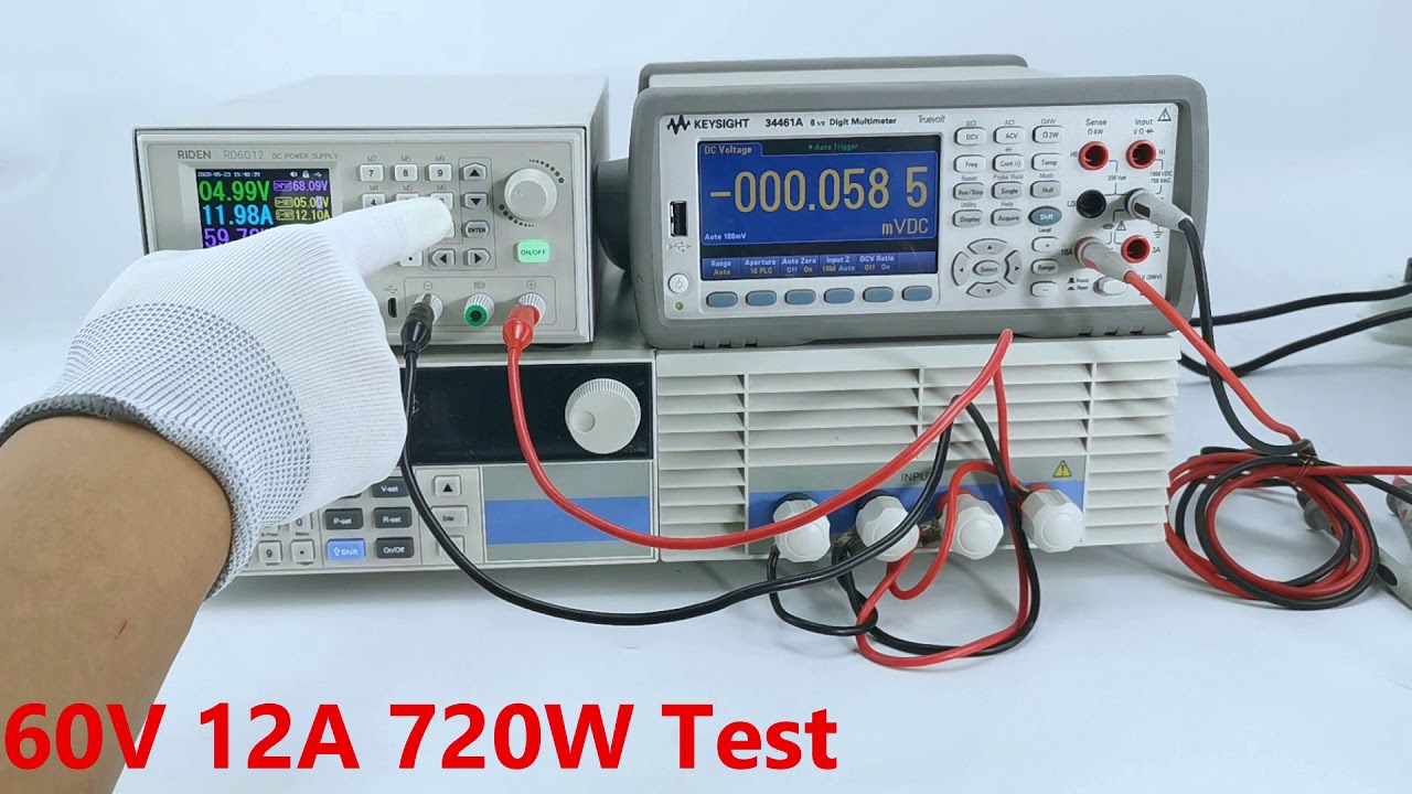 RD6012 actual measurement data: accuracy test , full output test and ripple test