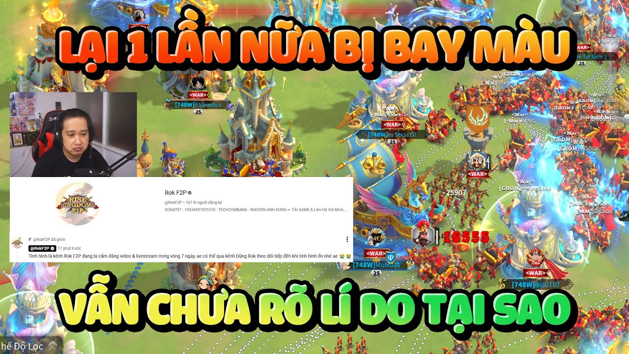 Số Phận K&ecirc;nh Youtube Rok F2P - Rise of Kingdoms
