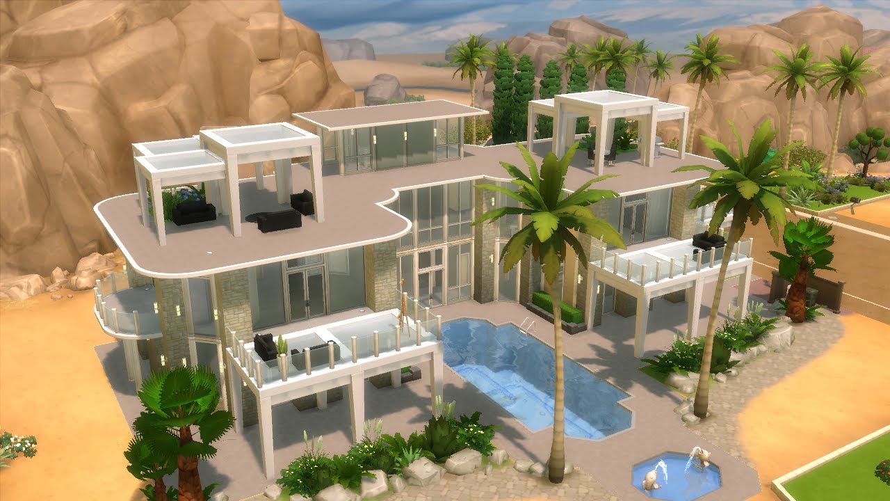 The Sims 4 - House Building - Modern Mansion with GLASS FLOOR