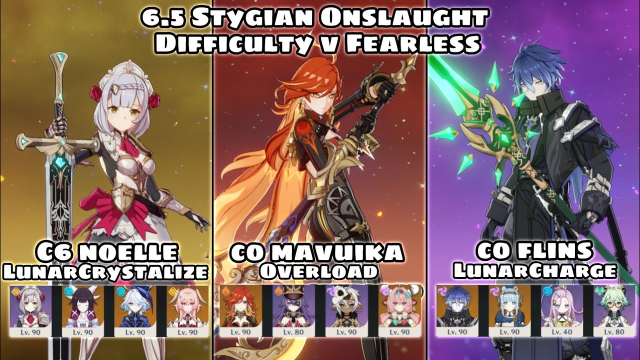 6.5 Stygian Onslaught Difficulty V Fearless | C6 Noelle x C0 Mavuika x C0 Flins