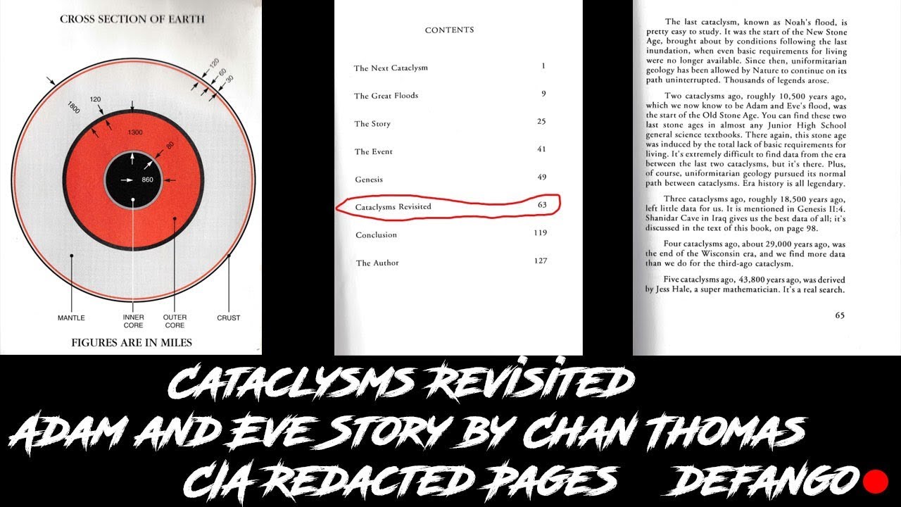 Cataclysms Revisited - Adam and Eve Story by Chan Thomas CIA Redacted Pages