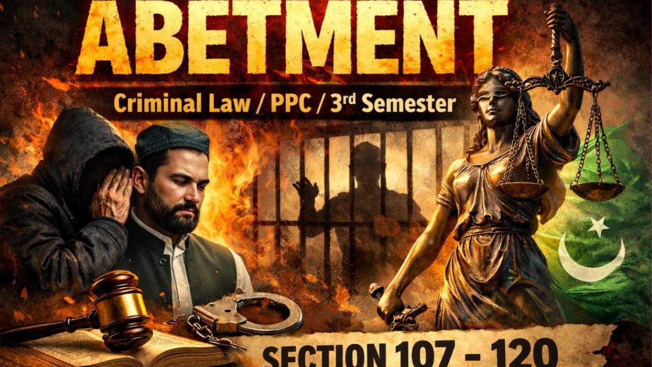 Criminal Law| PPC| Abetment in the eye of Law| Semester-3