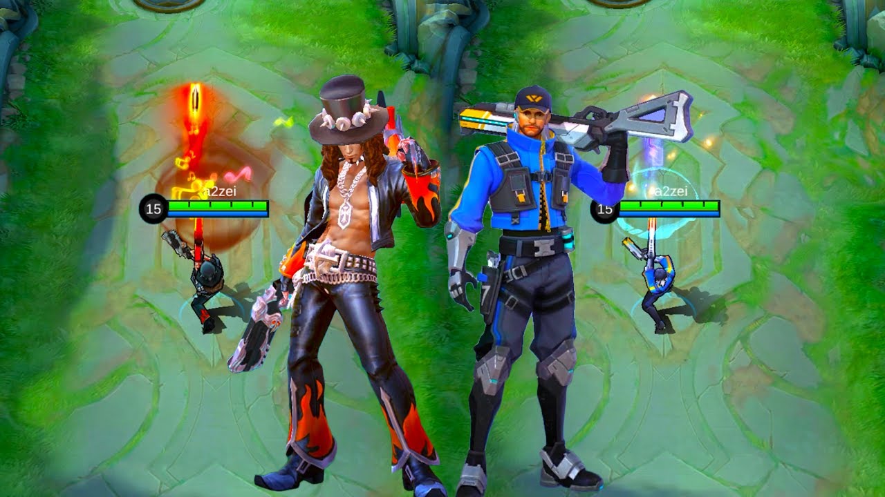 Clint Rock and Roll VS Operator CL Starlight Skin Comparison MLBB