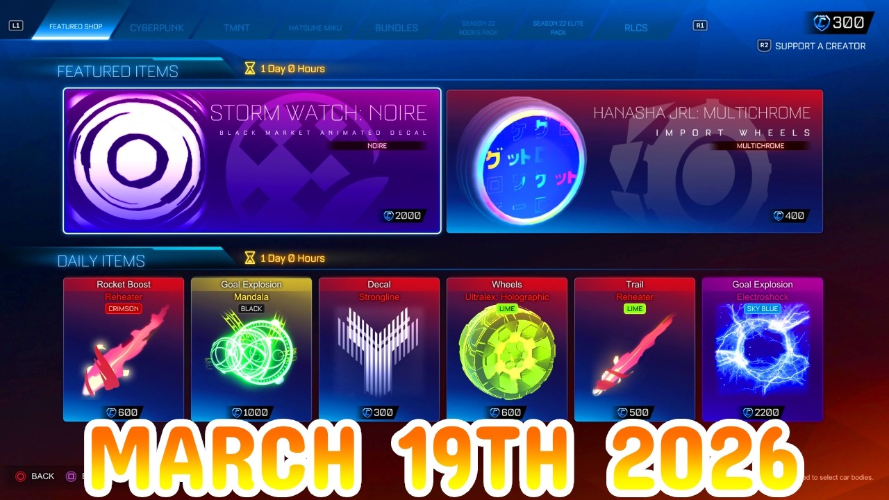 Rocket League ITEM SHOP Daily #480 (19th March 2026)