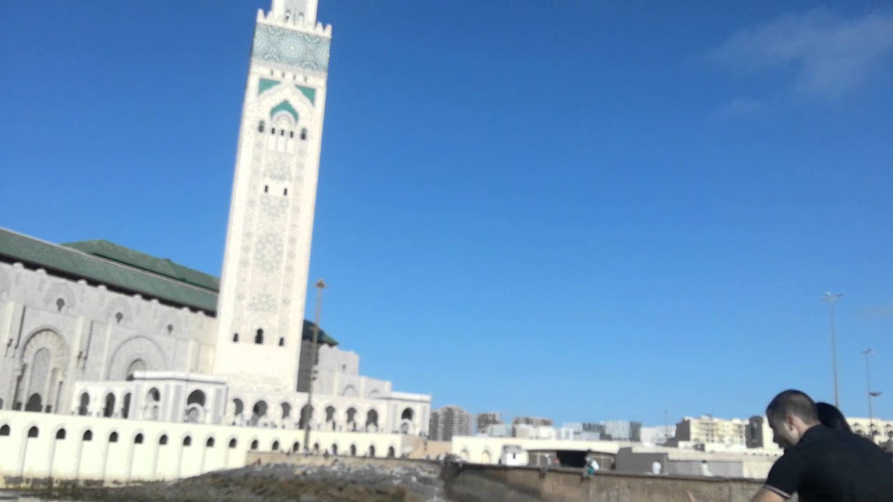 The Adhan (Muslim call to prayer) at the Hassan II Mosque in Casablanca, Morocco