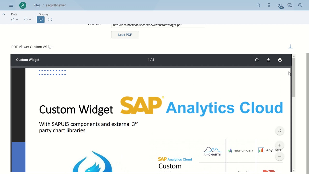 SAP Analytics Cloud PDF Viewer Custom Widget
