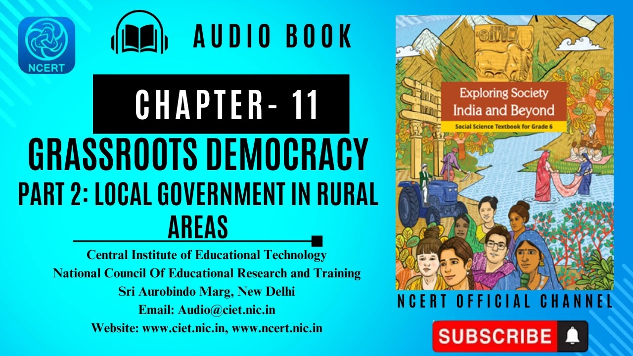 NCERT Textbooks CL 6 Social Sci Eng | Chapter 11 Grassrotts Democracy Part 2 Local Government