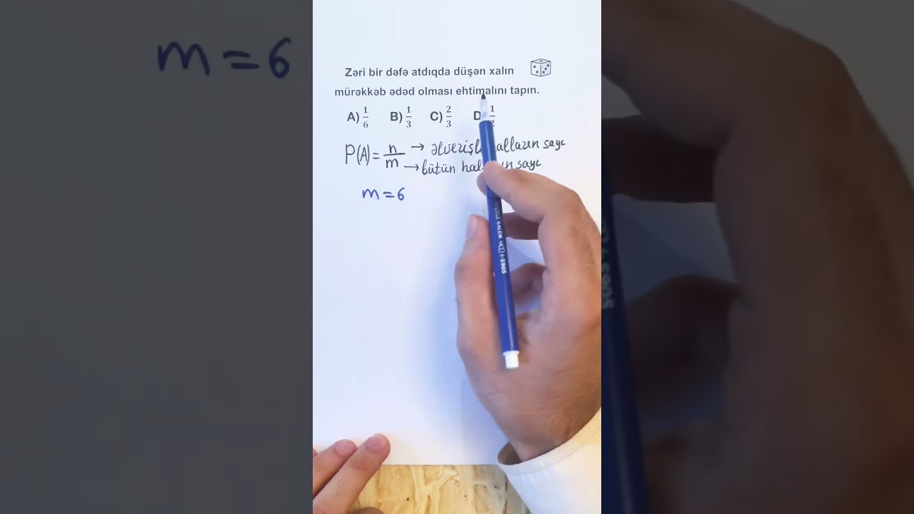 Məşhur Ehtimal sualı #riyaziyyat #buraxilisimtahani #testtoplusu #ehtimal #maths #logic