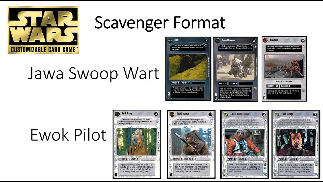 SWCCG Scav: Jawa Swoop Wart  & Ewok Pilot with Locolobo