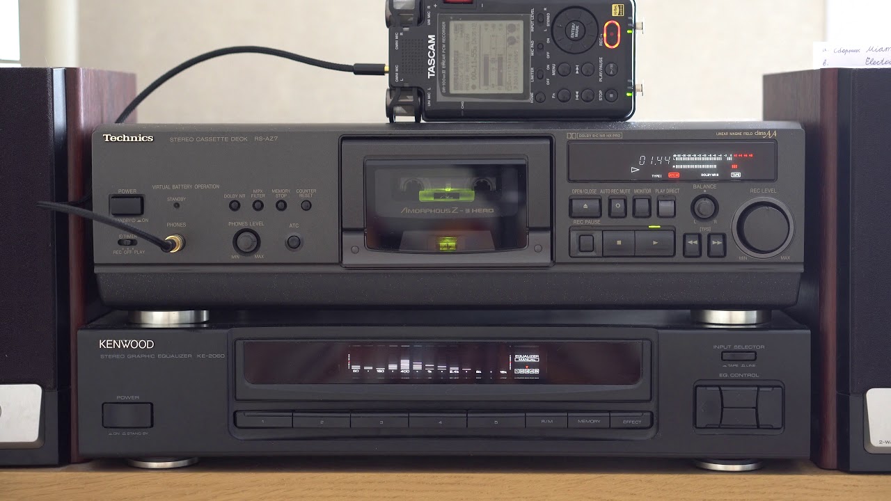 Technics RS-AZ7 Demo. From tape to Tascam DR-100MKIII Linear PCM Recorder. Newretrowave.