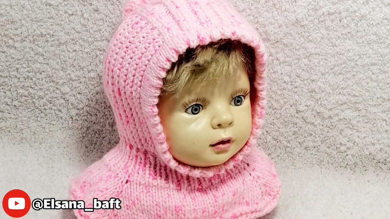 آموزش بافت شال و کلاه بچگانه| کلاه شال دار بچگانه |knit a beanie children's
