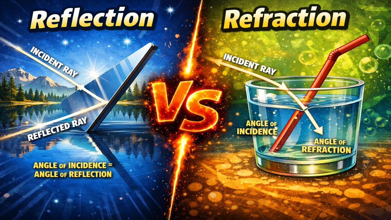 Reflection vs Refraction || What is Refraction?||Application of Refraction of Light #optics #physics
