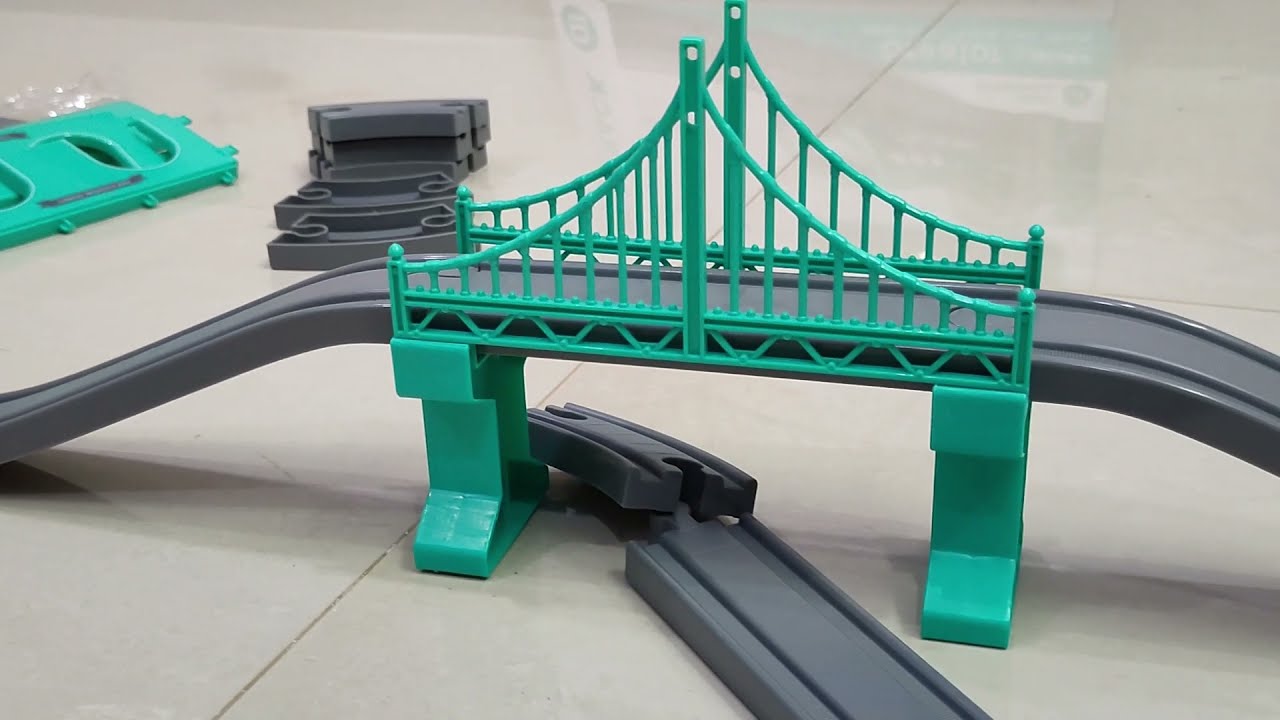 Train Track with Bridge and Tunnel  | DIY 66PCS City Train Track Set |Train toy set unboxing