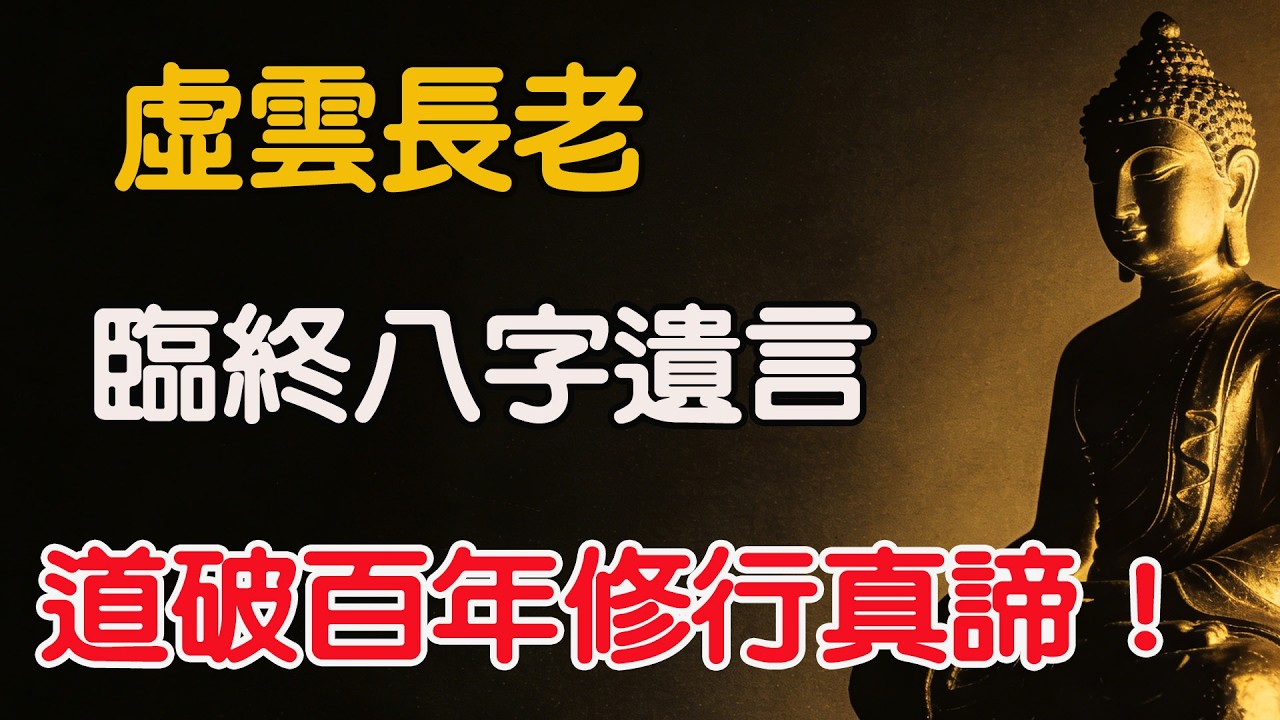 虛雲長老 120 歲圓寂，臨終八字遺言，道破百年修行真諦！ #佛學智慧#獨來獨往#因果真相#孤獨#心理成長#靈性覺醒#人生智慧#金剛經#因果報應#自我提升#禪修#獨處#人生哲理#業力