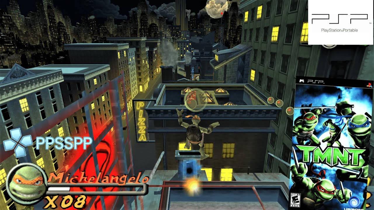 TMNT : Teenage Mutant Ninja Turtles (2007) Sony PlayStation Portable (PSP) Gameplay in HD (PPSSPP)