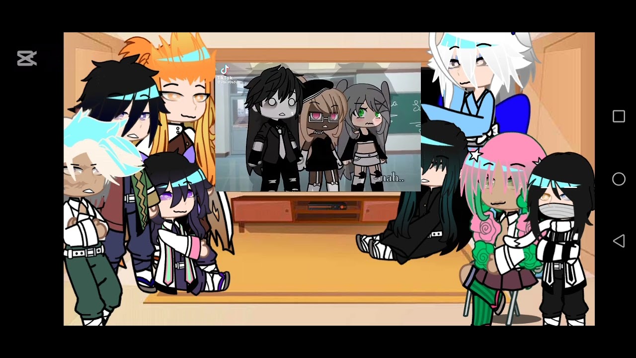 hashiras react to F!y/n and her friends as random gacha tiktoks /a bit lazy👍😅