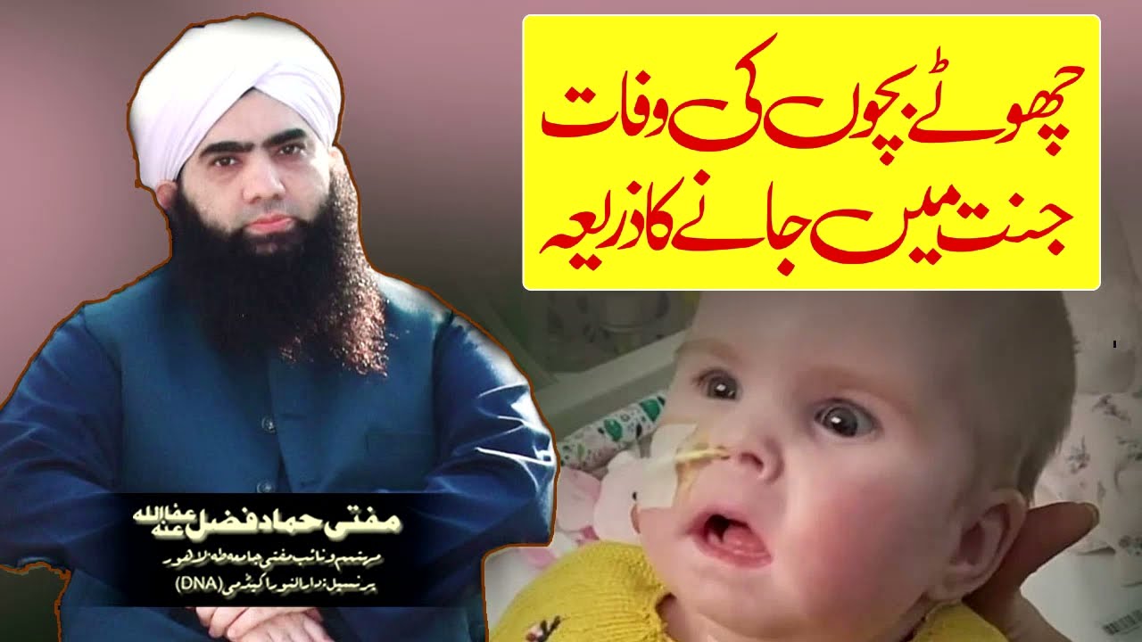 Choty Bachon Ki Wafat Jannat Main Jany Ka Zariya || Nabalig Bachu Ki Wafat || Mufti Hammad Fazal
