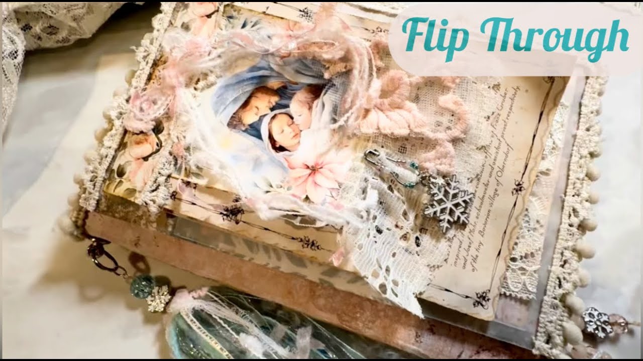 How to relax; watch this flip  through of Joy To The World junk journal.