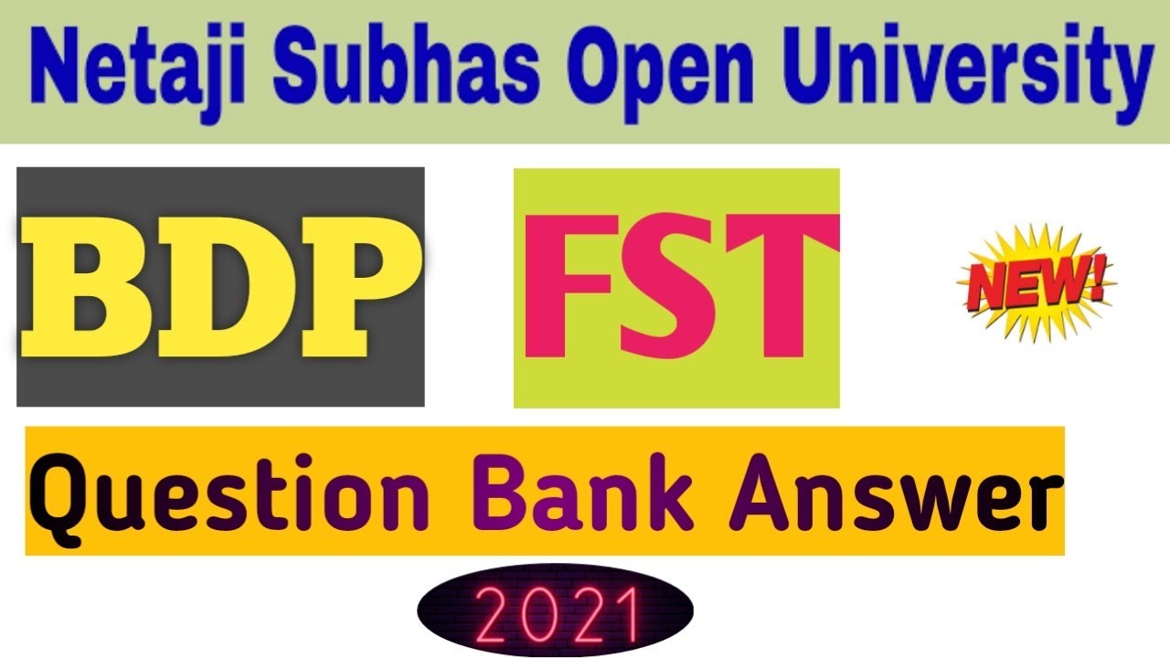 BDP FST Question Bank Answer || New Question Bank Answer FST || NSOU QUESTION BANK ANSWER FST ||