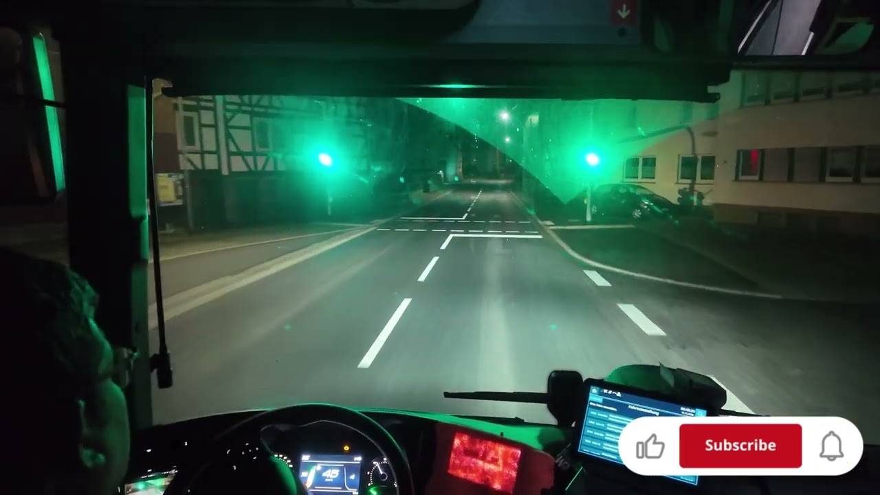Driving a Bus at Night in Germany 🌙 | Calm POV Night Driving🇩🇪