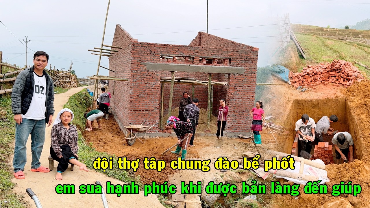 CHÁU MINH CHO ĐỘI THỢ ĐÀO BỂ PHỐT, CẢ BẢN ĐẾN GIÚP DỌN ĐẤT XUNG QUANH NHÀ ĐỂ ĐẾN NGÀY LỢP MÁI TÔN
