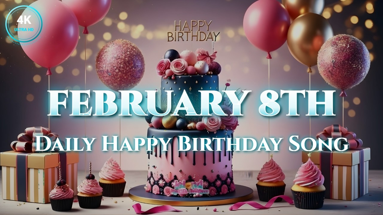 Happy Birthday February 8th 🎸 Acoustic Guitar Birthday Song (4K Edition)