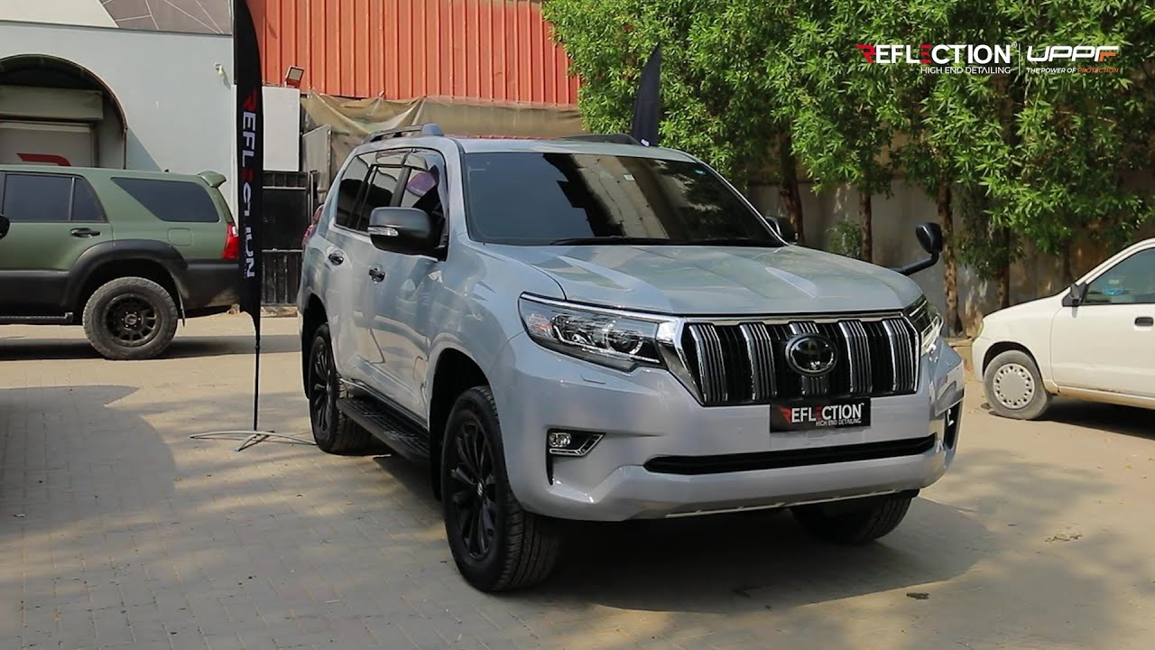 Unbelievable Nardo Grey PPF Transformation on Toyota Prado | Reflection