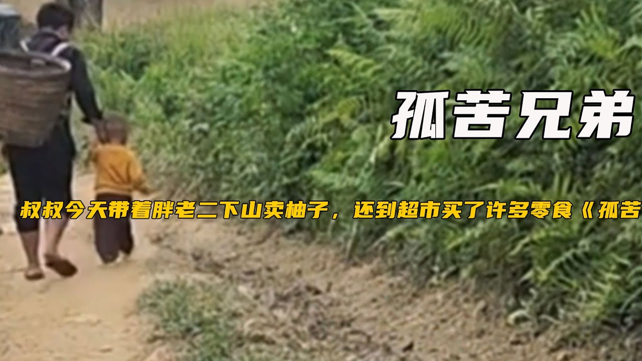 叔叔今天帶著胖老二下山賣柚子，還到超市買了許多零食《孤苦兄弟216-220》
