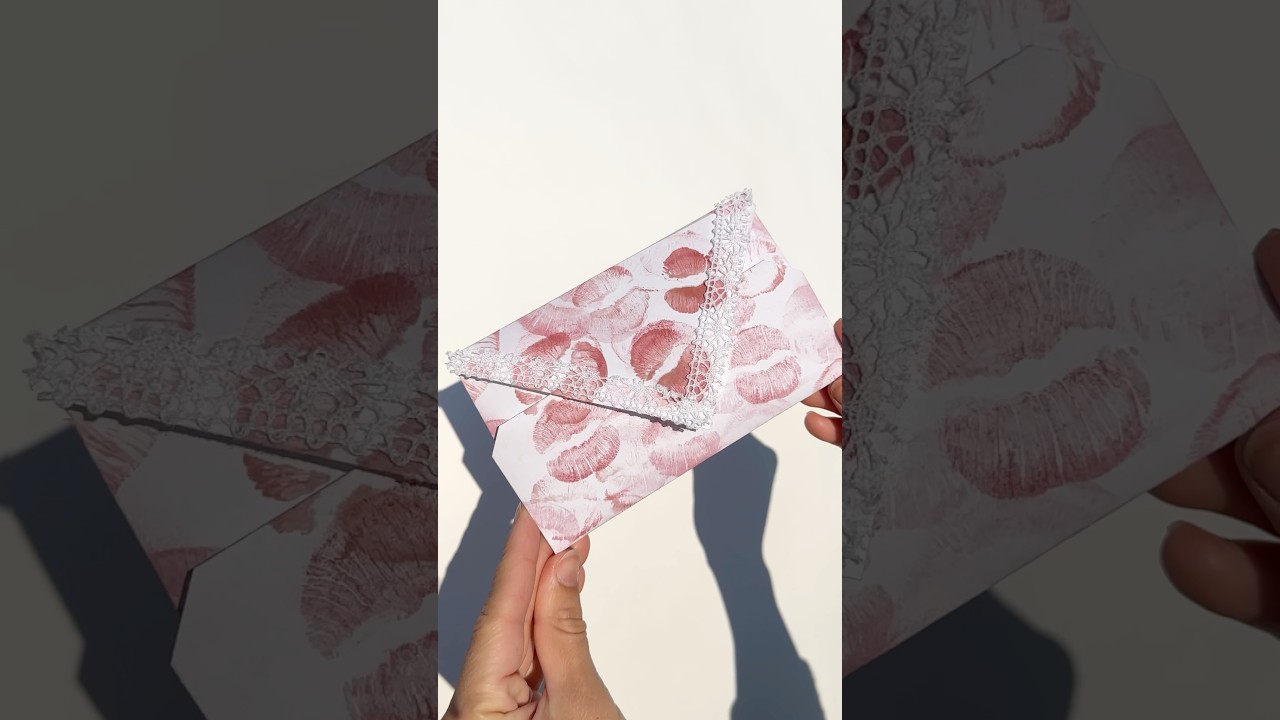 DIY Love letter and Envelope with kisses and lace ❤️
