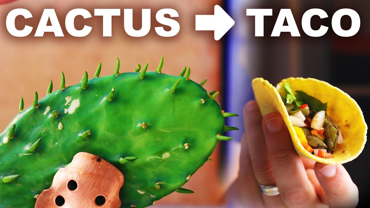 Grilled cactus paddle tacos with soy-citrus glaze