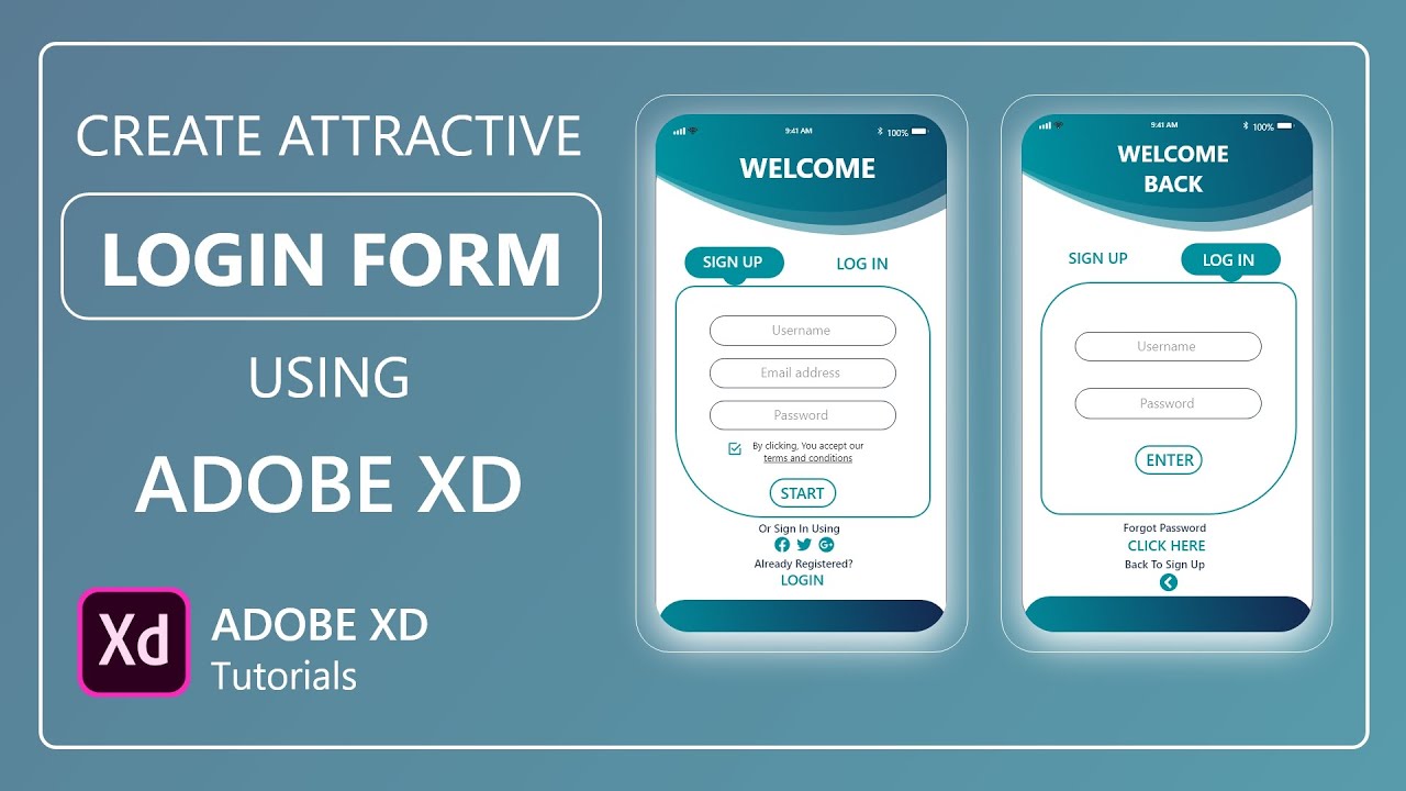 Login Screen UI Design With Adobe XD || Create Attractive Login Form Using Adobe XD || Adobe XD