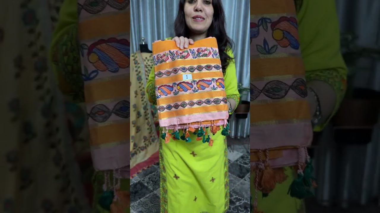 Most Beautiful Pure Handwork Madhubani art Suits (LIVE)