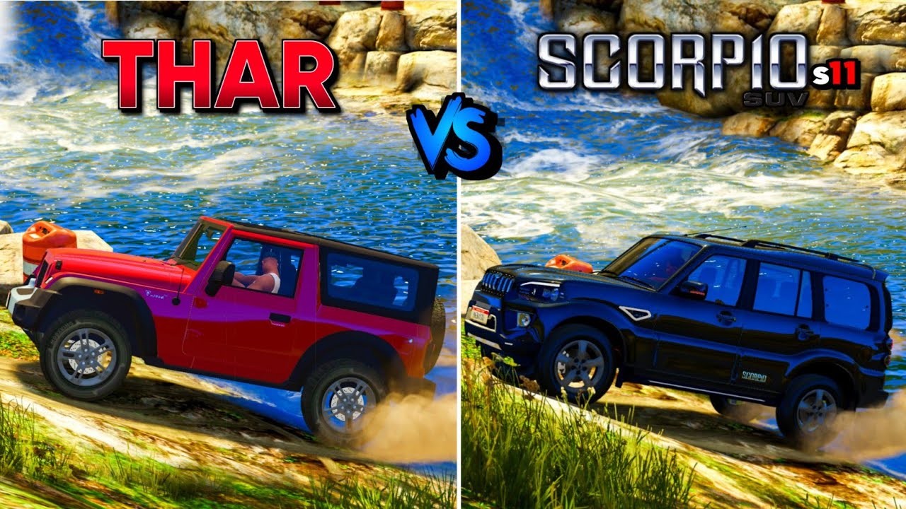 Mahindra Thar 4x4 2021 Vs Scorpio S11 | Extreme Off-Roading | Gta 5 Indian Cars