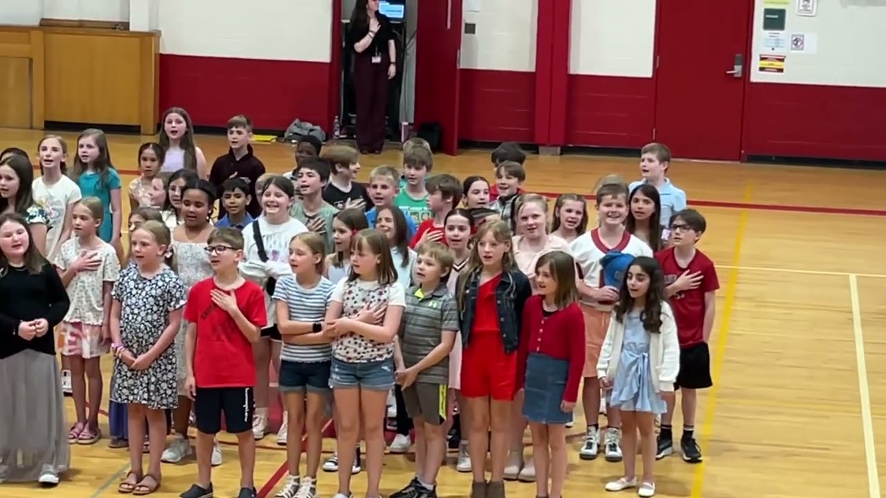 Keith Elementary Third Graders sing the National Anthem