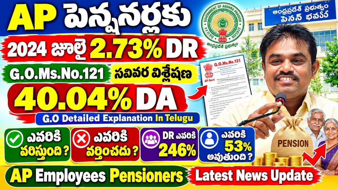 AP పెన్షనర్ల 2024 July DRఉత్తర్వులు G.O.Ms.No.221 సమగ్ర విశ్లేషణ|ఎవరికి 40.04% ఎవరికి53% ఎవరికి246%