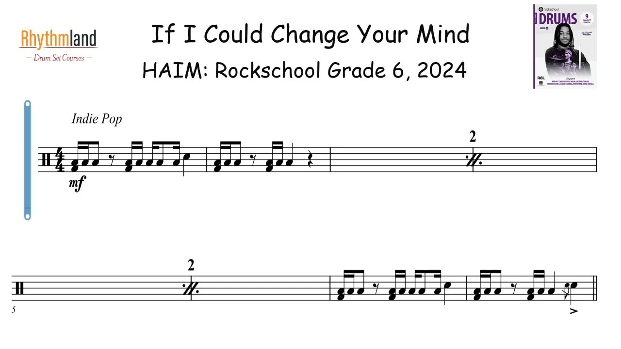 'If I Could Change Your Mind' - Rockschool Grade 6 drums 2024