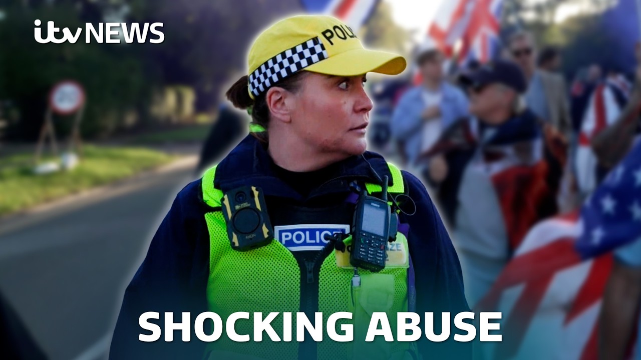 We filmed with police facing 'nasty' abuse at Epping anti-migrant protests | ITV News