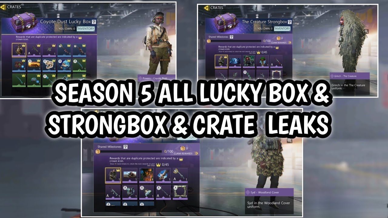 CODM SEASON 5 NEW 5 ALL LUCKY BOX & STRONGBOX & CRATE  LEAKS 2025 | CODM SEASON 5 LEAKS 2025
