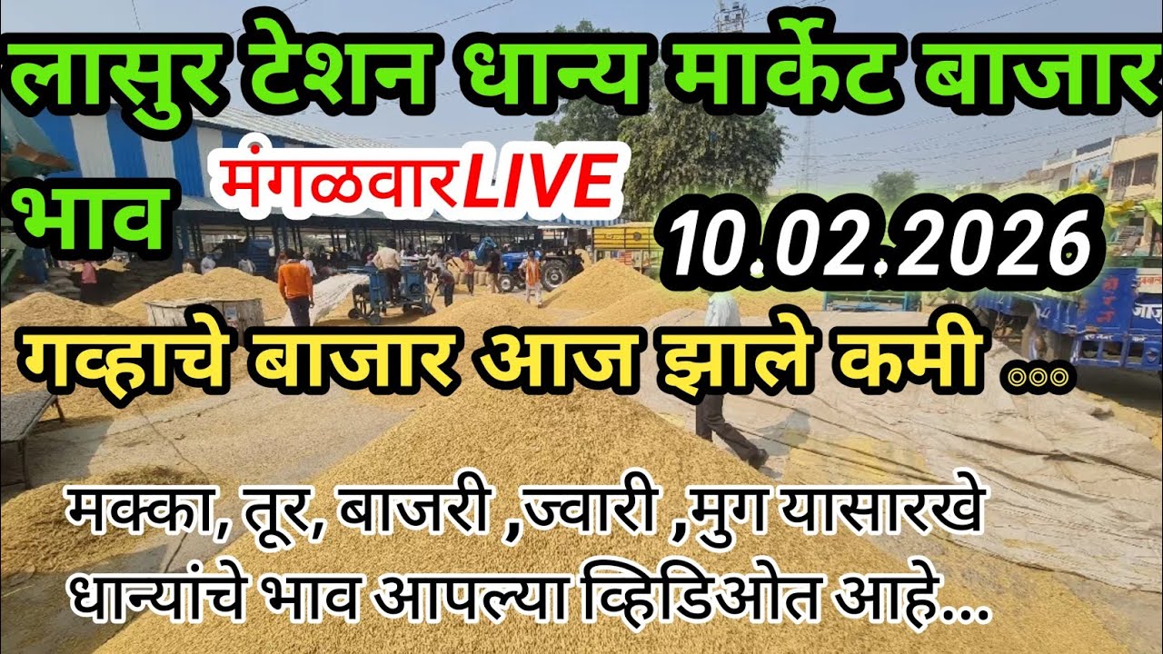 लासुर स्टेशन आजच्या तूरीचे बाजार|लासुर स्टेशन तुरीचे बाजार|लासुर स्टेशन आजचे सोयाबीनचे बाजार|