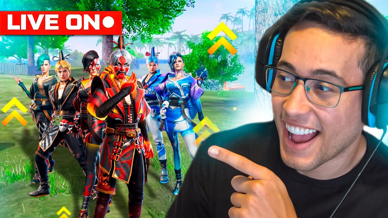 A NOVA CALÇA ANGELICAL ROXA E CABELO DE FITA 🔴 FREE FIRE AO VIVO 🔴 LEVELUP FF MOBILE