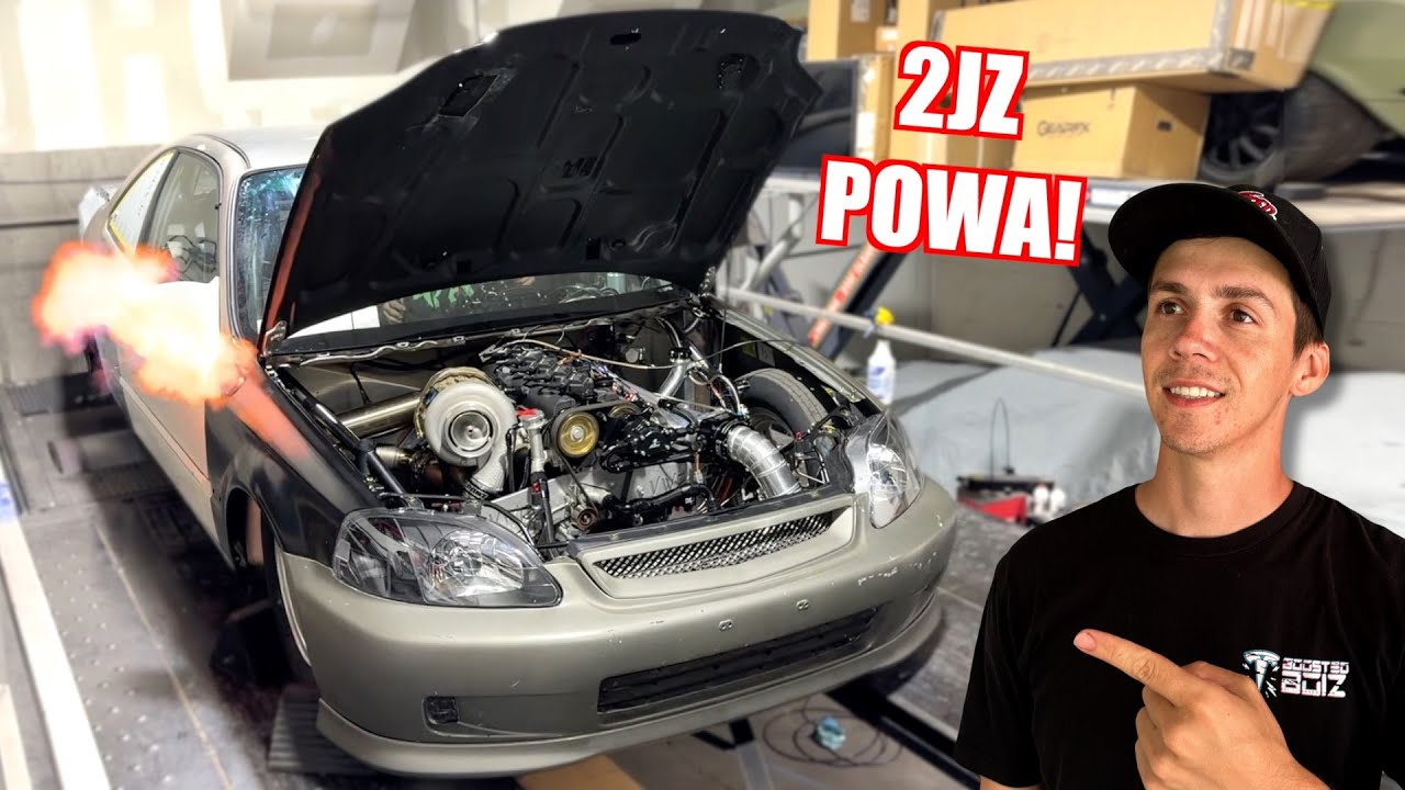 My 2JZ Drag Civic Hits The DYNO!