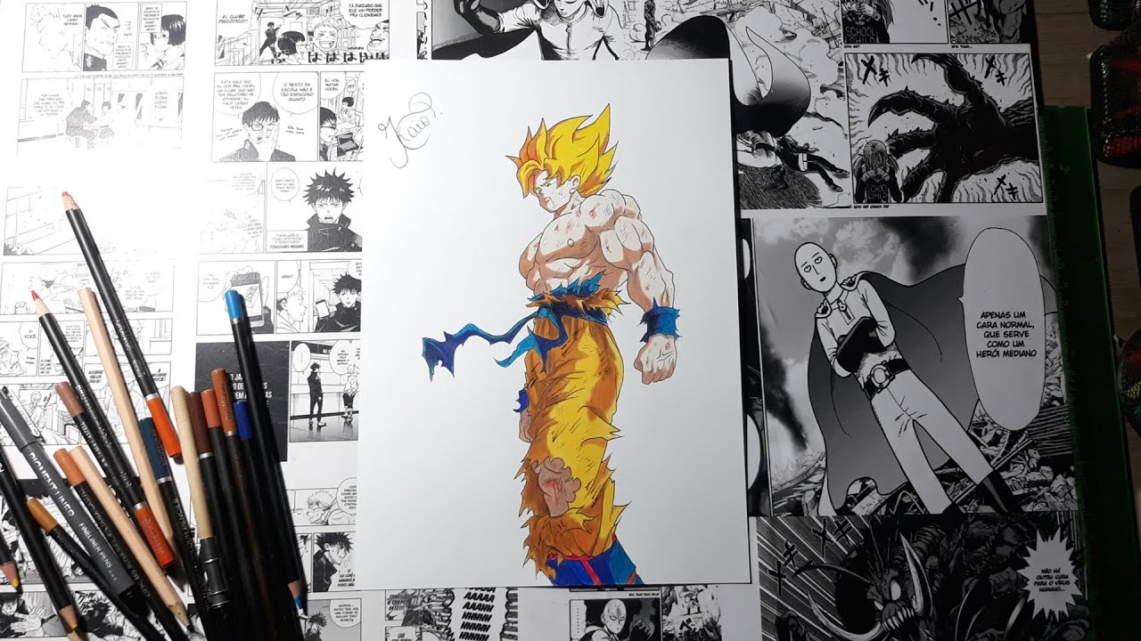 Drawing Son Goku of Dragon Ball | Kaio Drawart