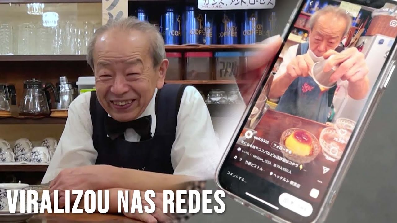 Pudins especiais - Com 80 anos, chefe japonês viraliza com técnica especial para servir pudins