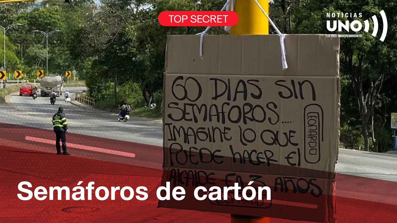 El tránsito en Piedecuesta, Santander, funciona con semáforos de cartón | Noticias UNO