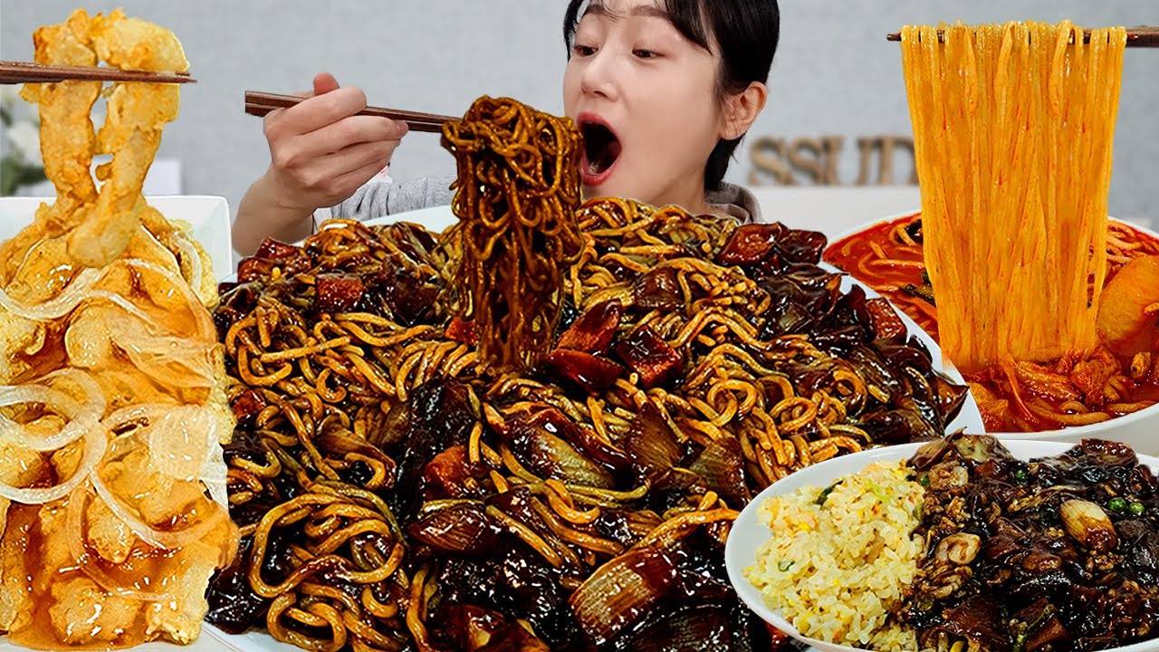 중식파티🎉 짜장면 곱빼기에 짬뽕 볶음밥 탕수육까지! 짜장면 꿀조합 리얼사운드 Jjajangmyeon Jjamppong Fried Rice Tangsuyuk MUKBANG ASMR