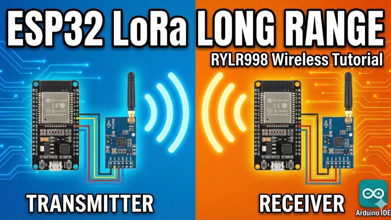Как собрать передатчик и приемник LoRa с использованием ESP32 и модуля RYLR998