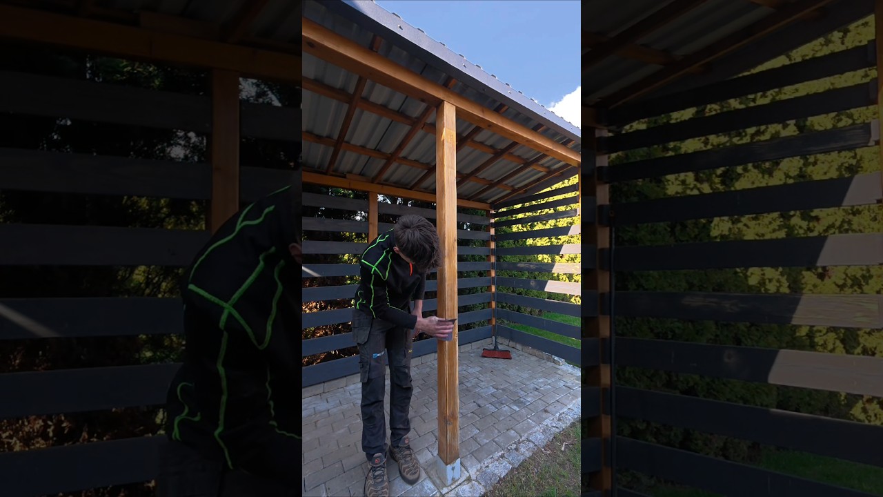 I built this at the age of 15👷 woodshed renovation #wood #viral #woodworking #diy #carpentry