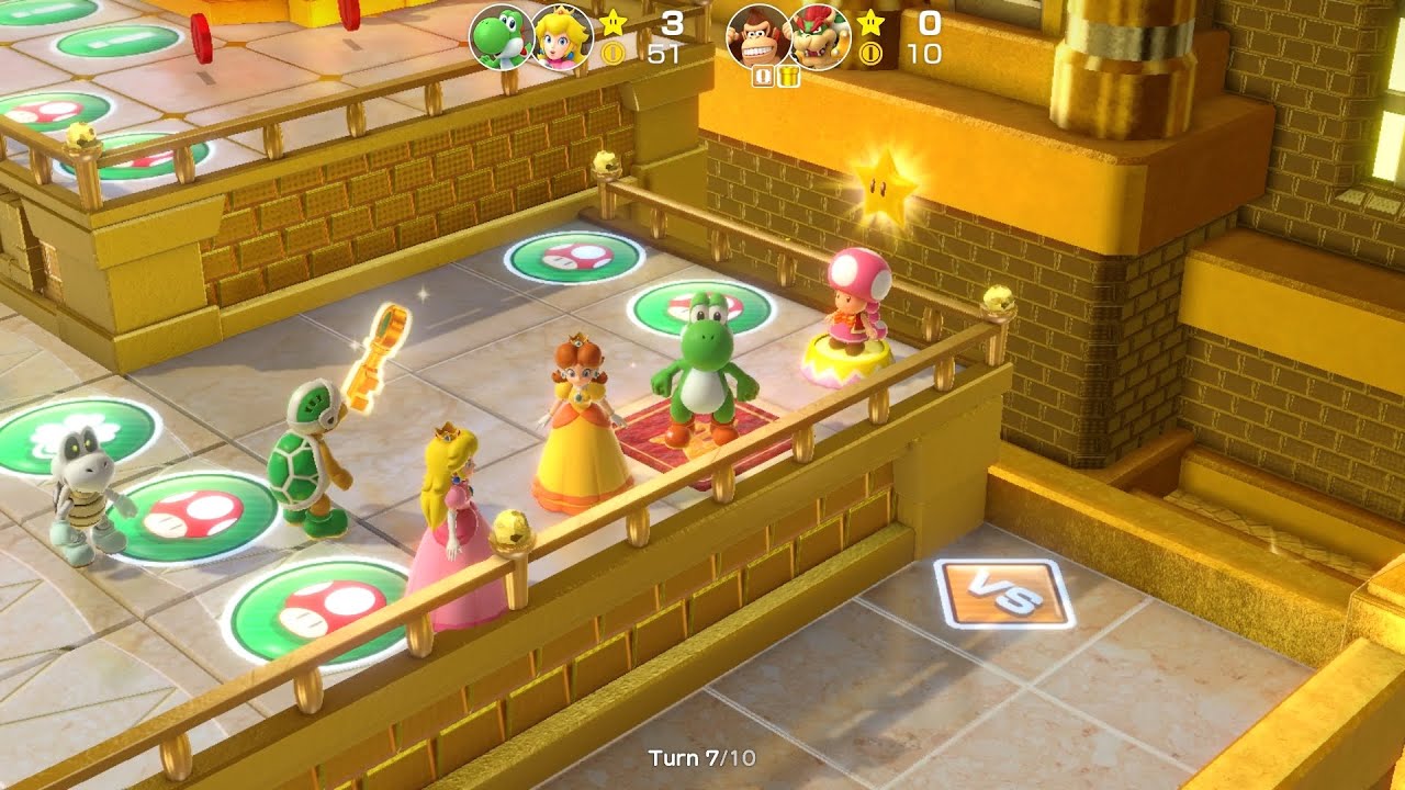 Super Mario Party Partner Party #2456 Tantalizing Tower Toys Yoshi & Peach vs Donkey Kong & Bowser